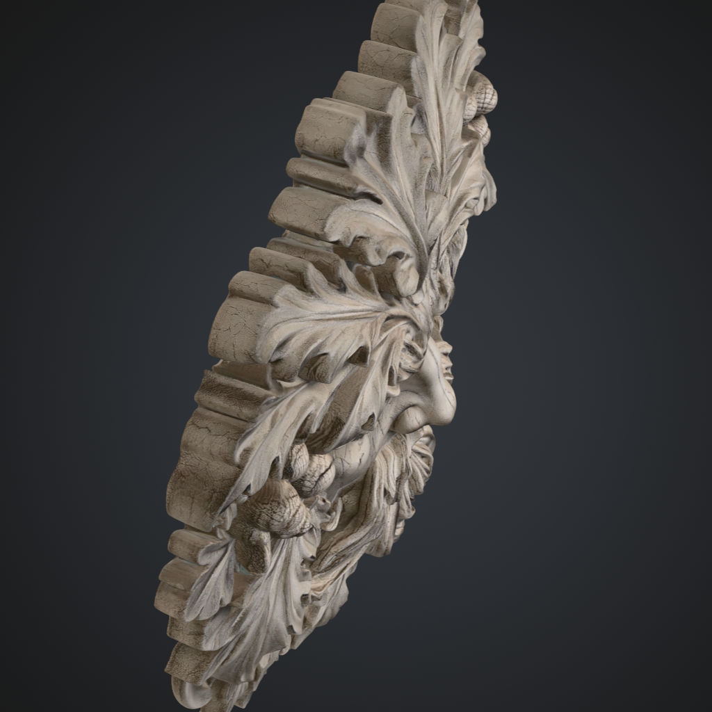 Cracked Greenman Forest Sprite King CNC STL file preview 3