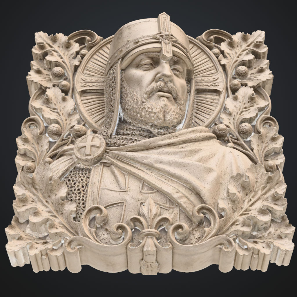 Crusader Knight Relief Plaque Face Model CNC STL file preview 2