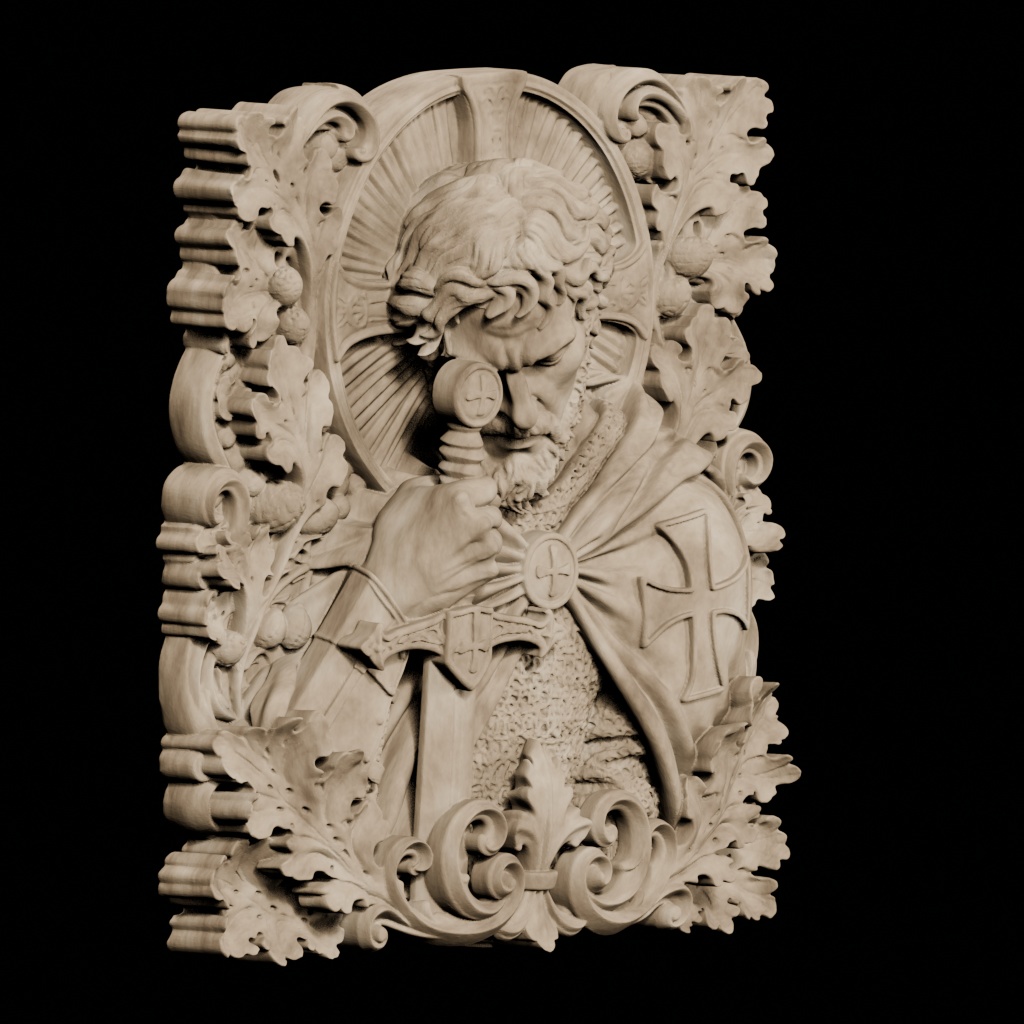 Crusader Sword Christ Crusades Relief Plaque CNC STL file preview 3