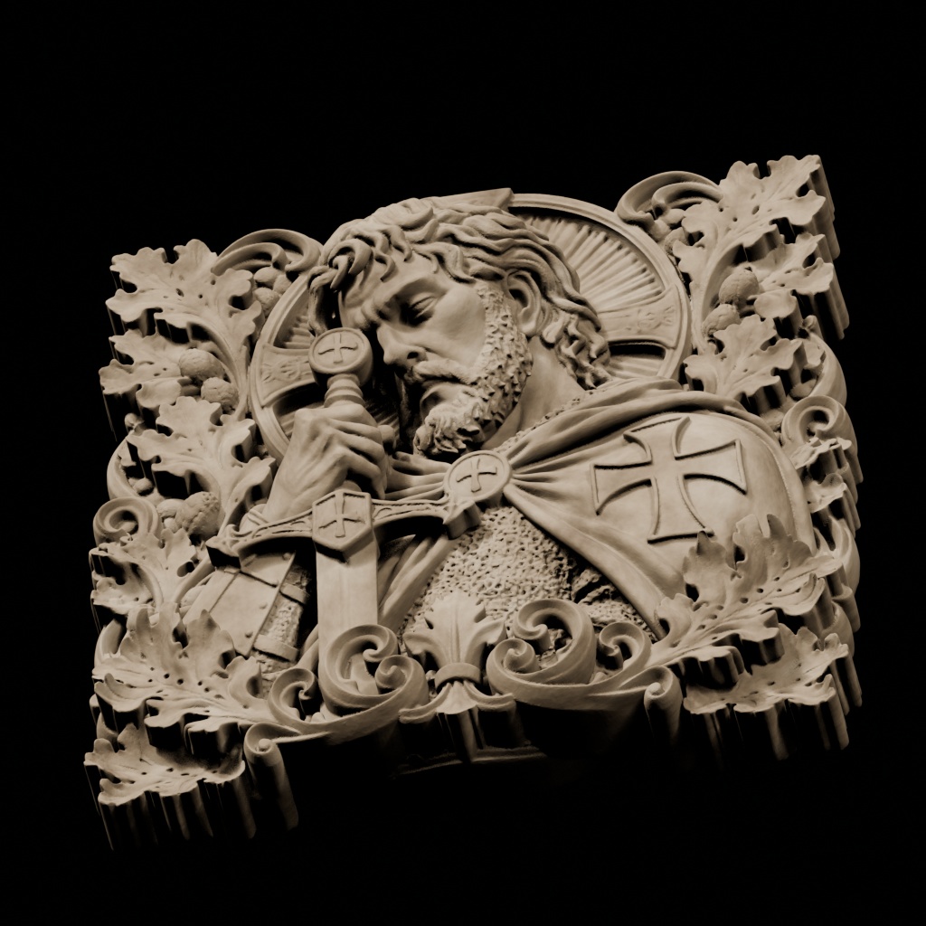 Crusader Sword Christ Crusades Relief Plaque CNC STL file preview 4