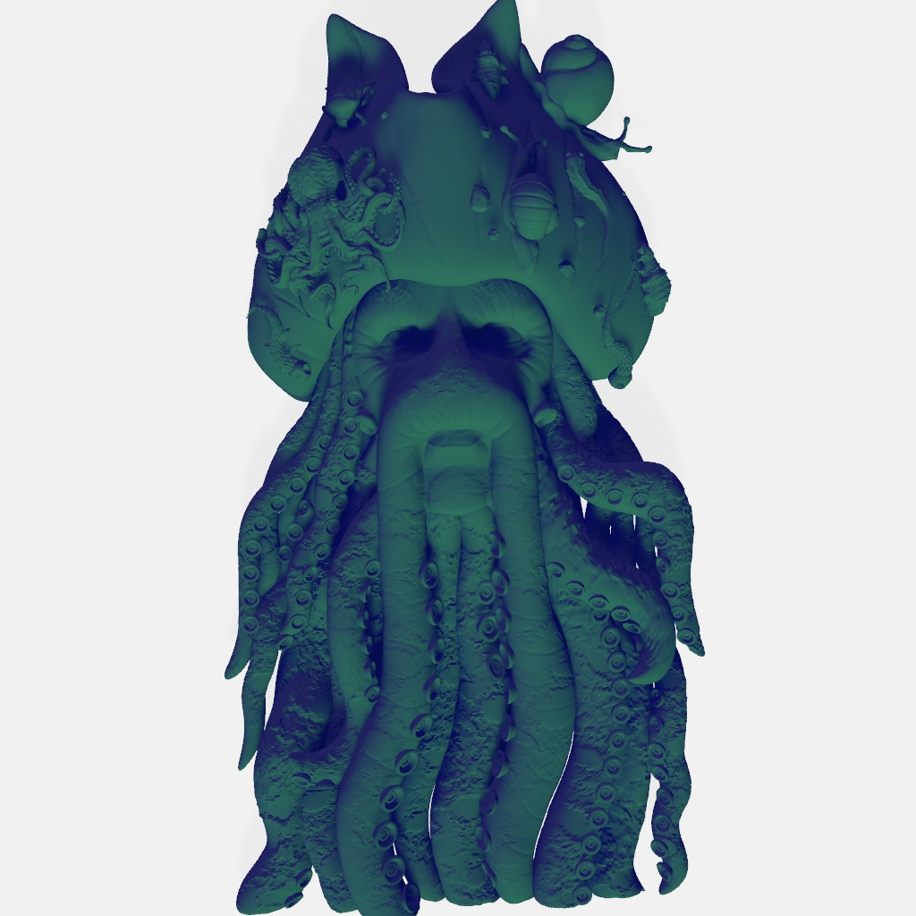 Davy Jones Octopus Man Mythical Face Greenman CNC STL file preview