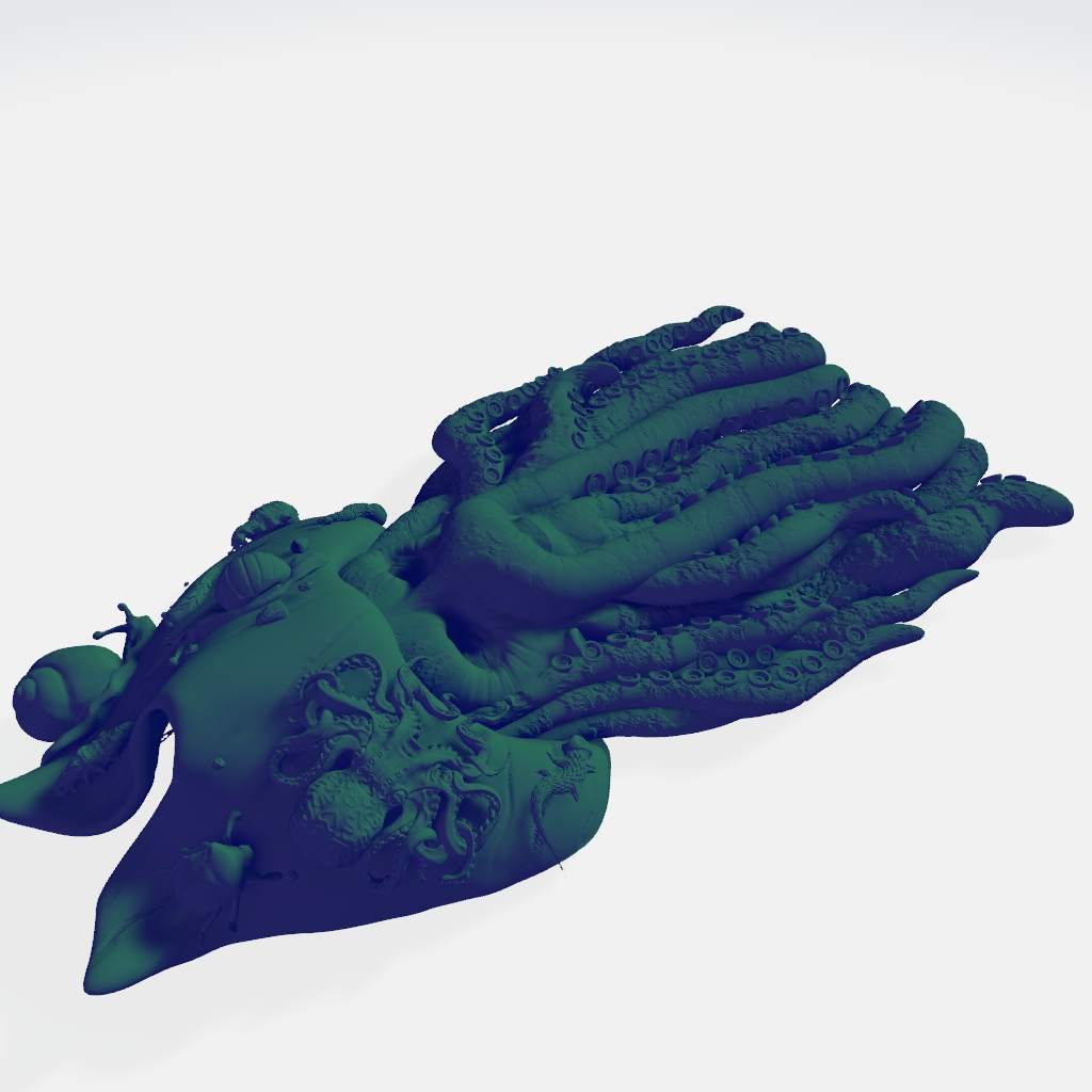 Davy Jones Octopus Man Mythical Face Greenman CNC STL file preview 2