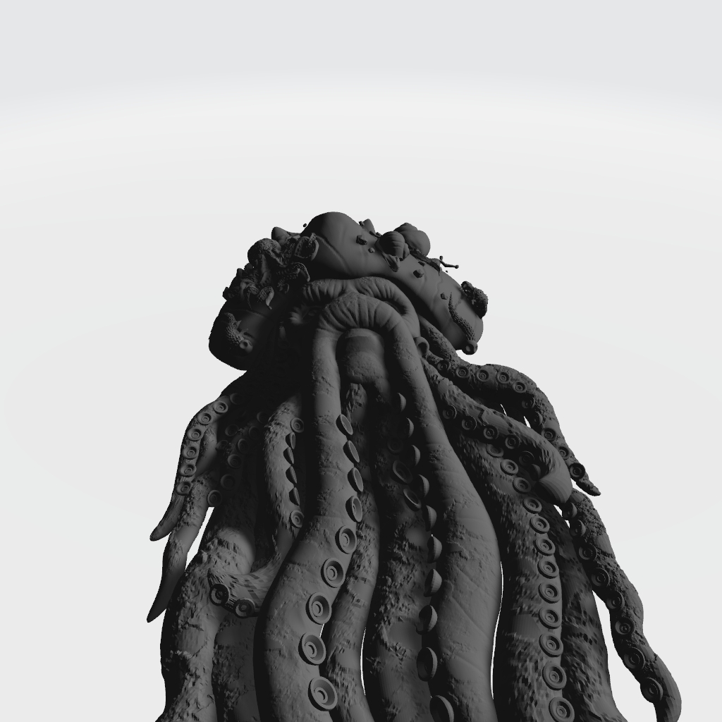 Davy Jones Octopus Man Mythical Face Greenman CNC STL file preview 3