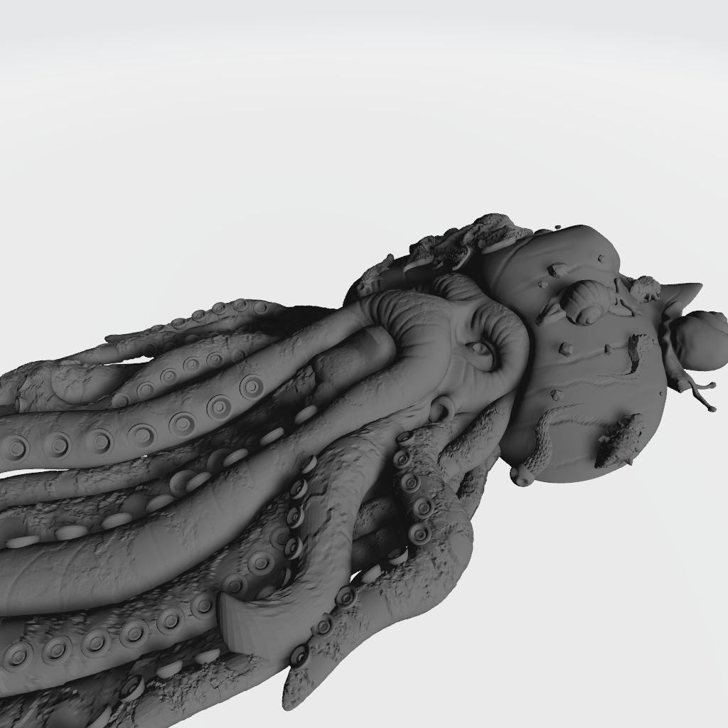 Davy Jones Octopus Man Mythical Face Greenman CNC STL file preview 4