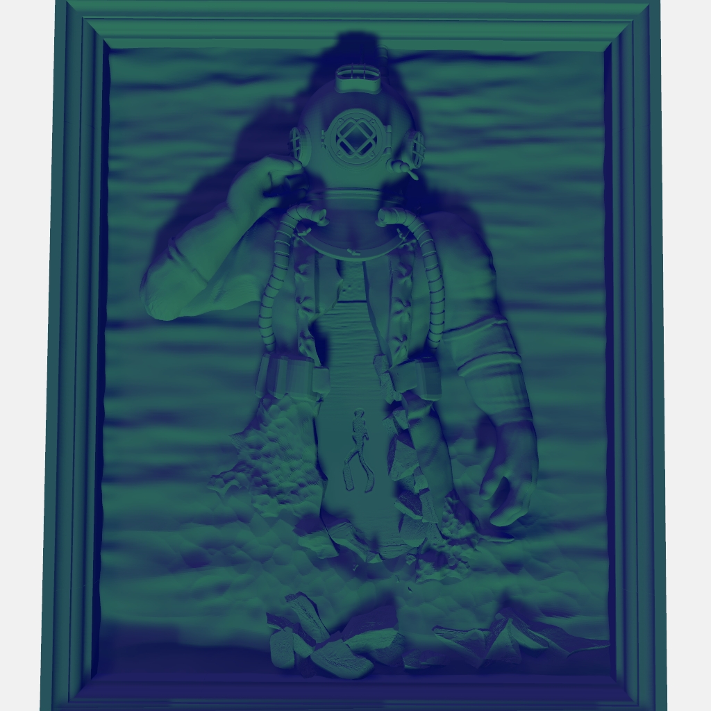 Deep Sea Diver Relief CNC STL file preview