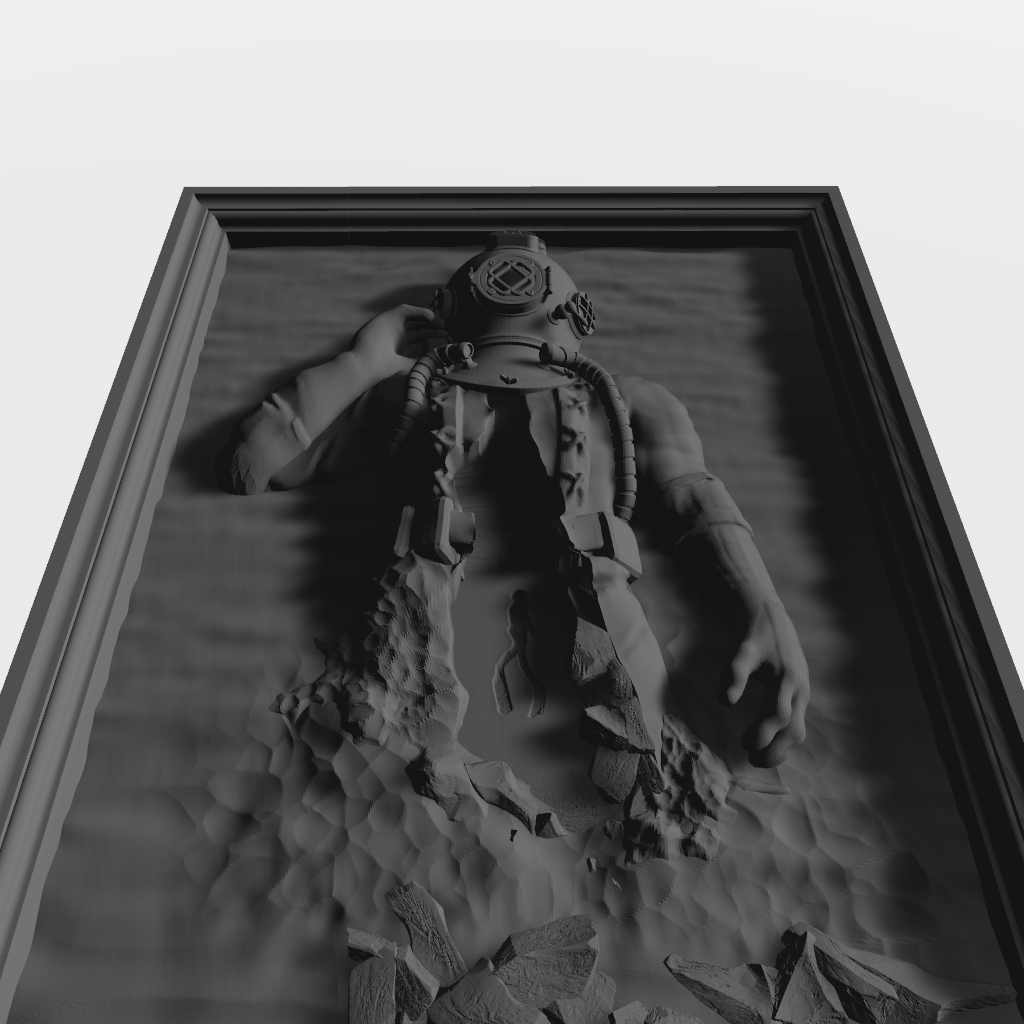 Deep Sea Diver Relief CNC STL file preview 2
