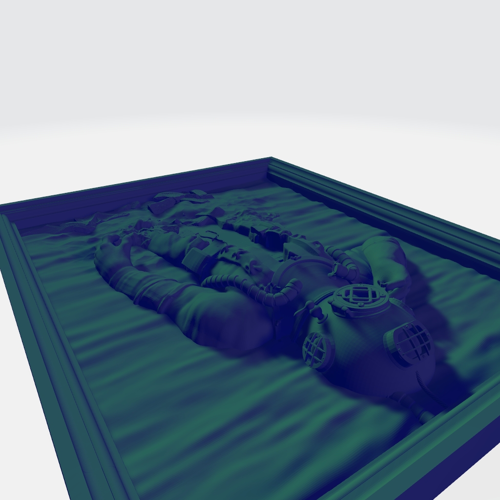 Deep Sea Diver Relief CNC STL file preview 3