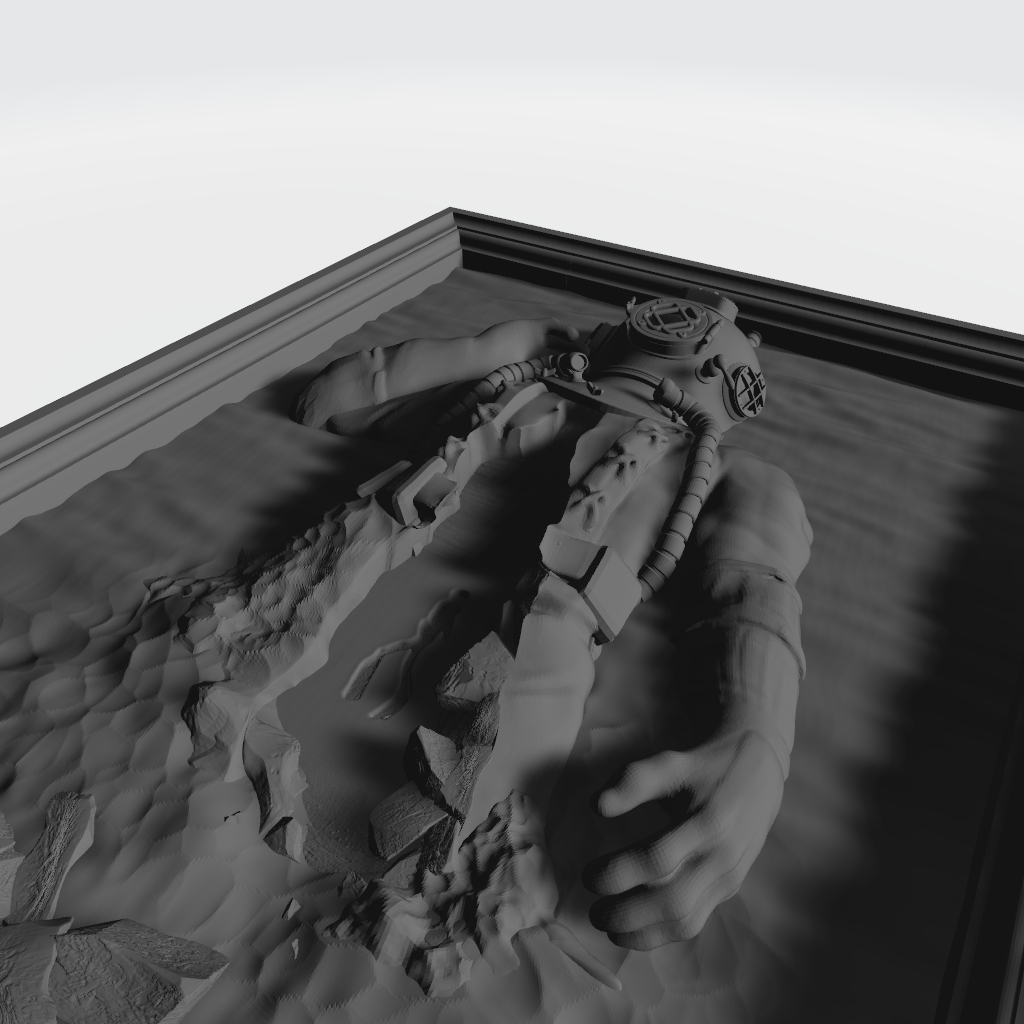Deep Sea Diver Relief CNC STL file preview 4