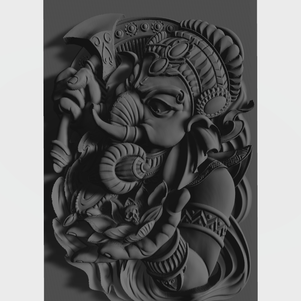 Elephant God Genasha Diety CNC STL file preview