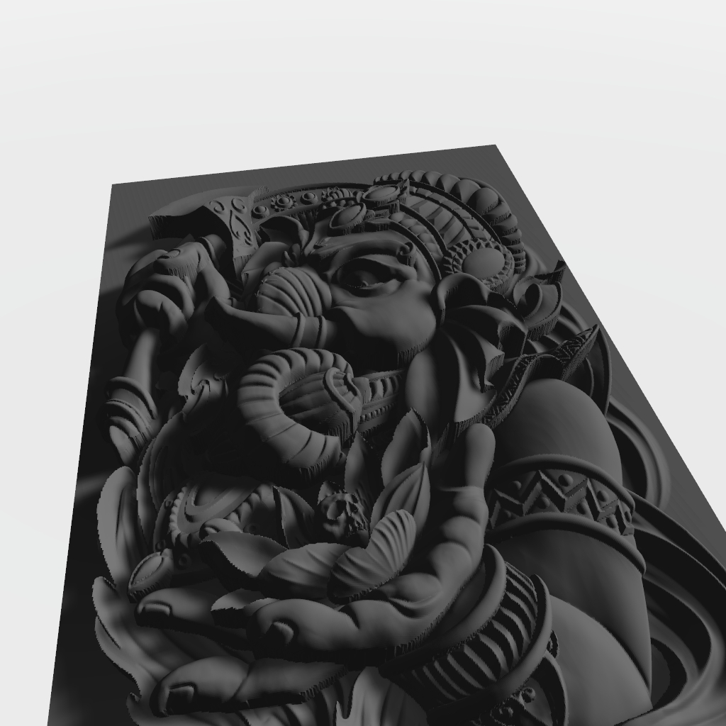 Elephant God Genasha Diety CNC STL file preview 3