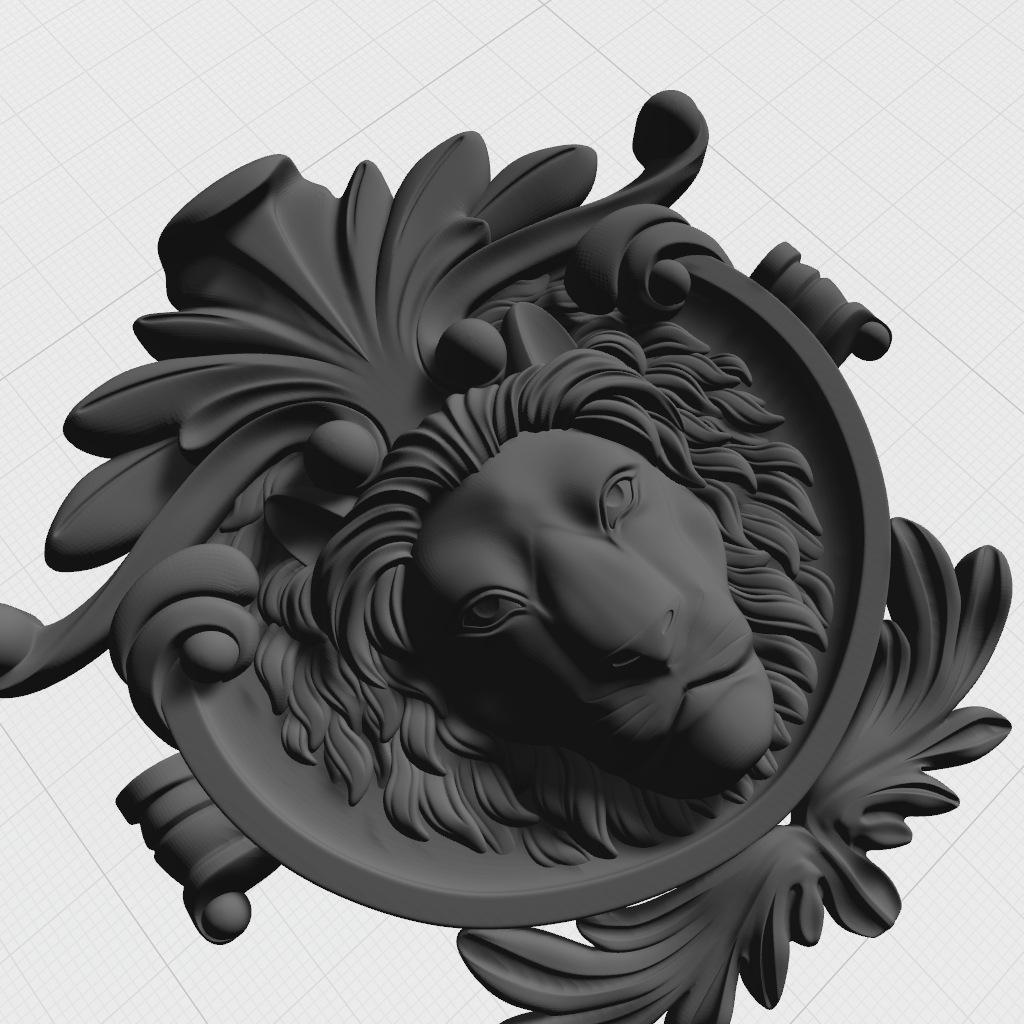 Fancy Lion Face Head CNC STL Model CNC STL file preview 2