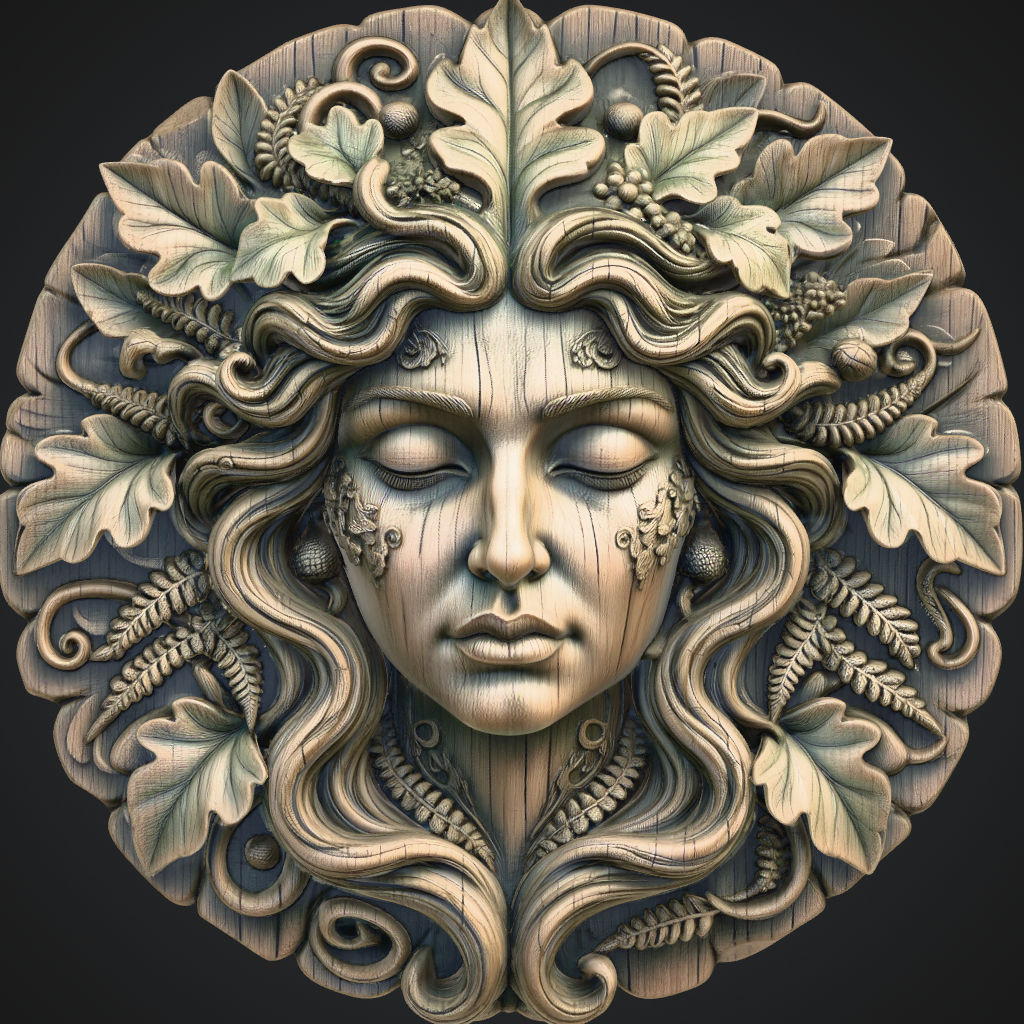 Flat Back Fern Queen CNC STL file preview