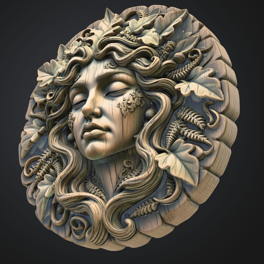 Flat Back Fern Queen CNC STL file preview 2