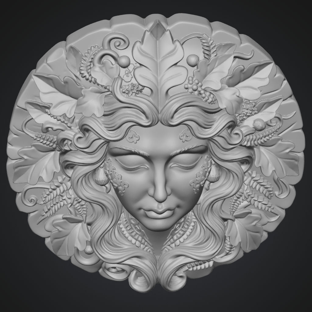 Flat Back Fern Queen CNC STL file preview 3