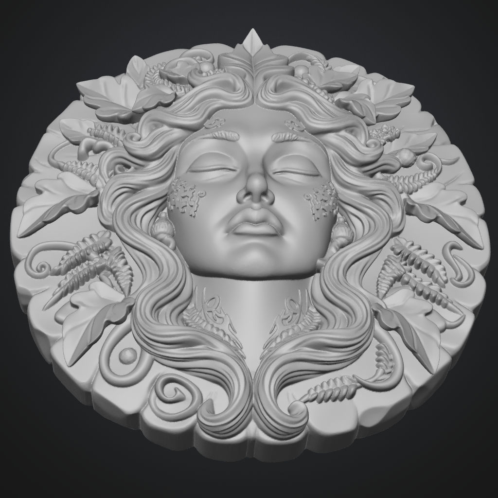 Flat Back Fern Queen CNC STL file preview 4