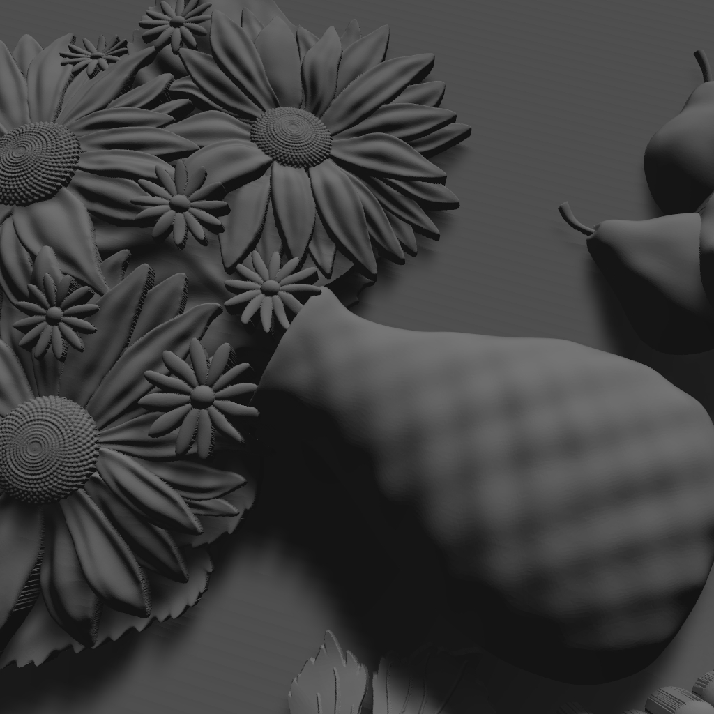 Flower Vase Still Life Painting Decorative Pattern Ornate CNC STL Model CNC STL file preview 2