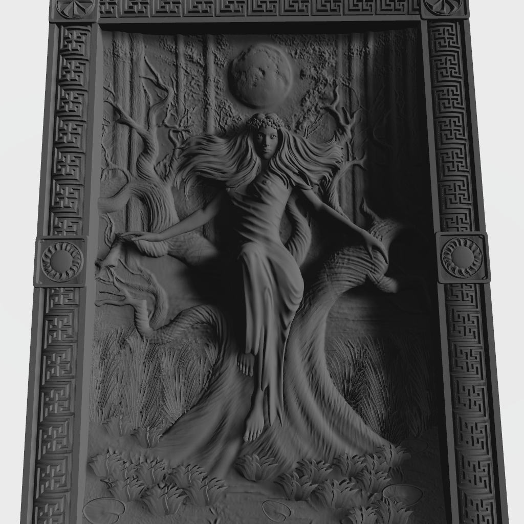 Forest Witch Nude Girl Woman Mystic CNC STL file preview 2
