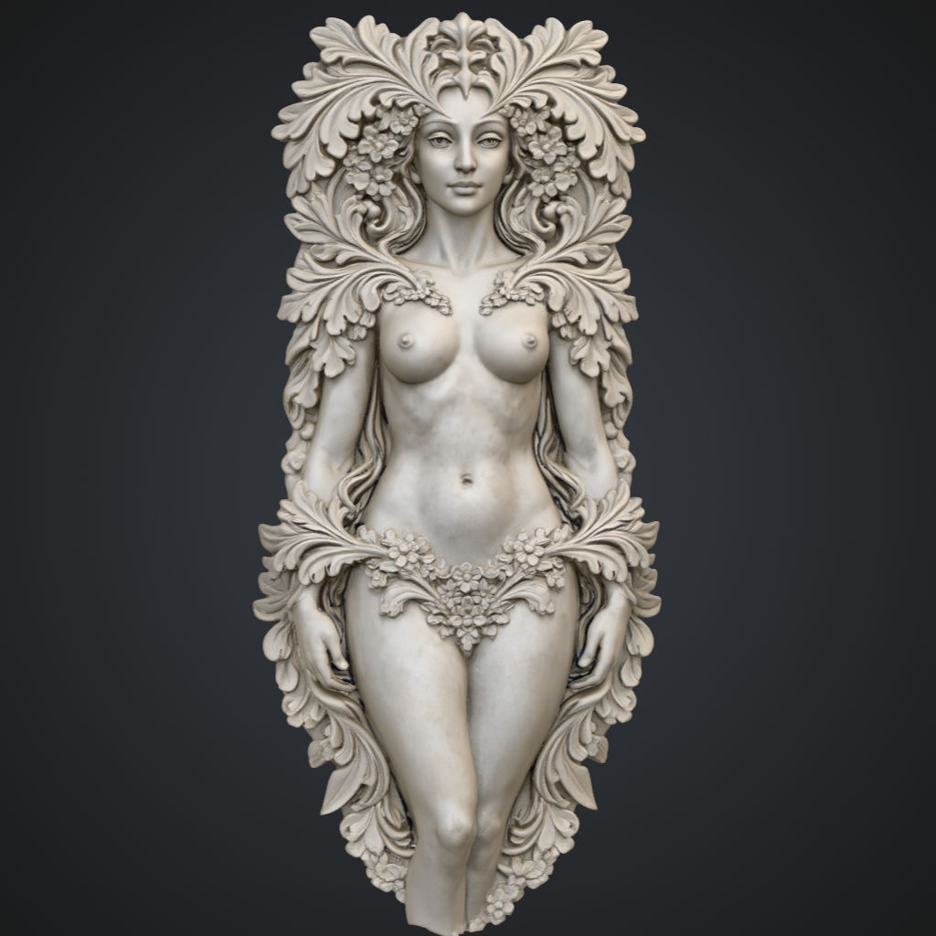 Full Greenman Lady Marble CNC STL file preview