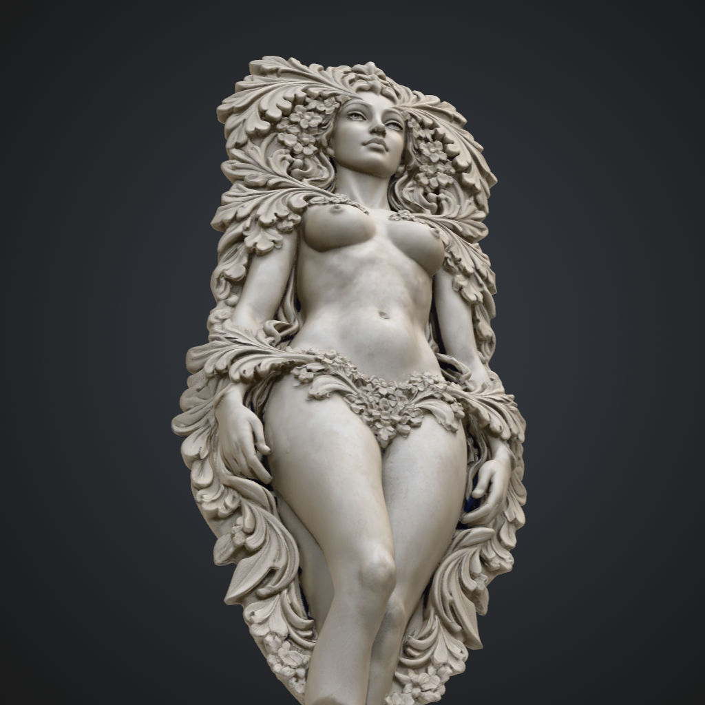 Full Greenman Lady Marble CNC STL file preview 3