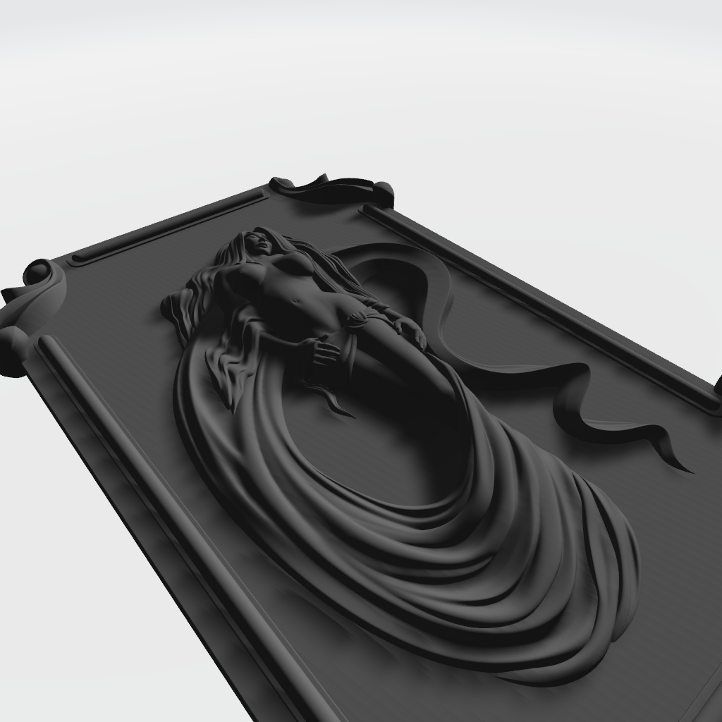 Girl Naked Lady Art Nouveau Style CNC STL file preview 2