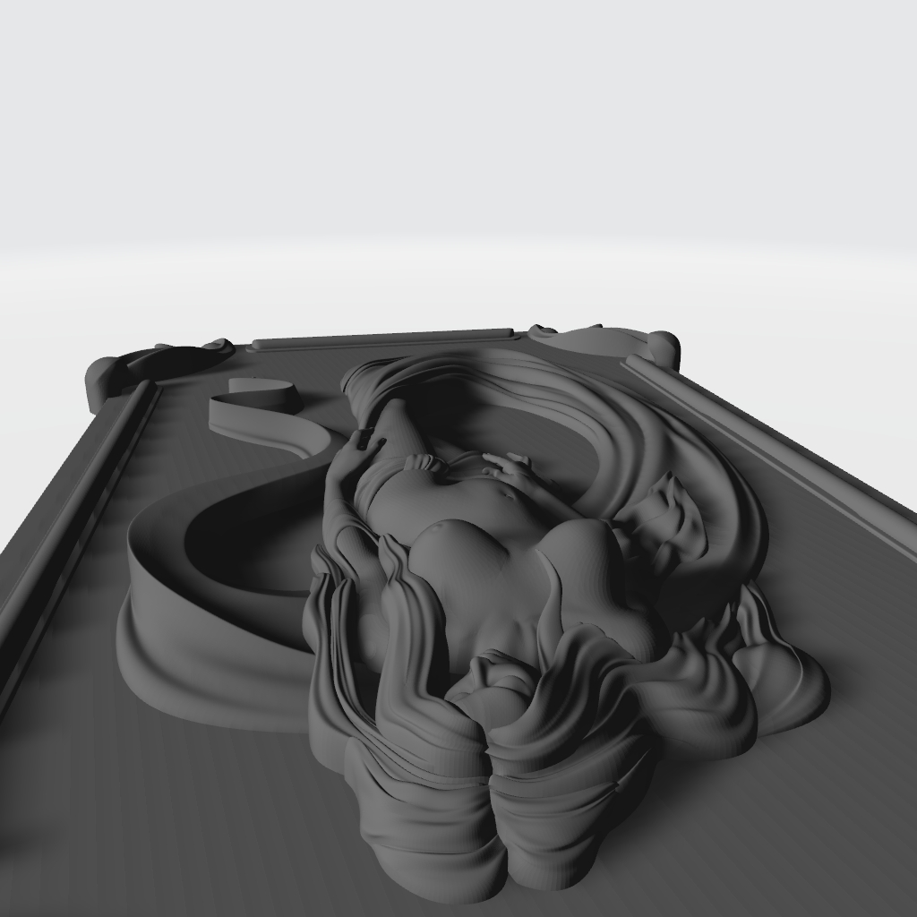Girl Naked Lady Art Nouveau Style CNC STL file preview 4