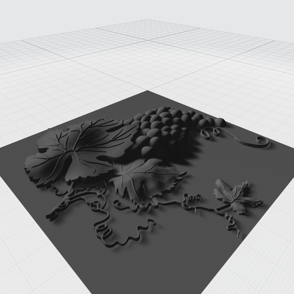 Grape Vine Decorative Pattern Ornate CNC STL Model CNC STL file preview 3