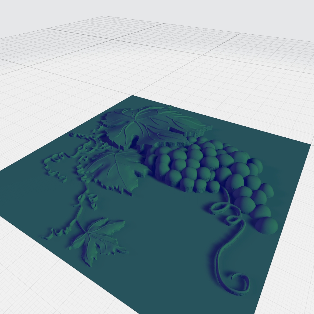Grape Vine Decorative Pattern Ornate CNC STL Model CNC STL file preview 4