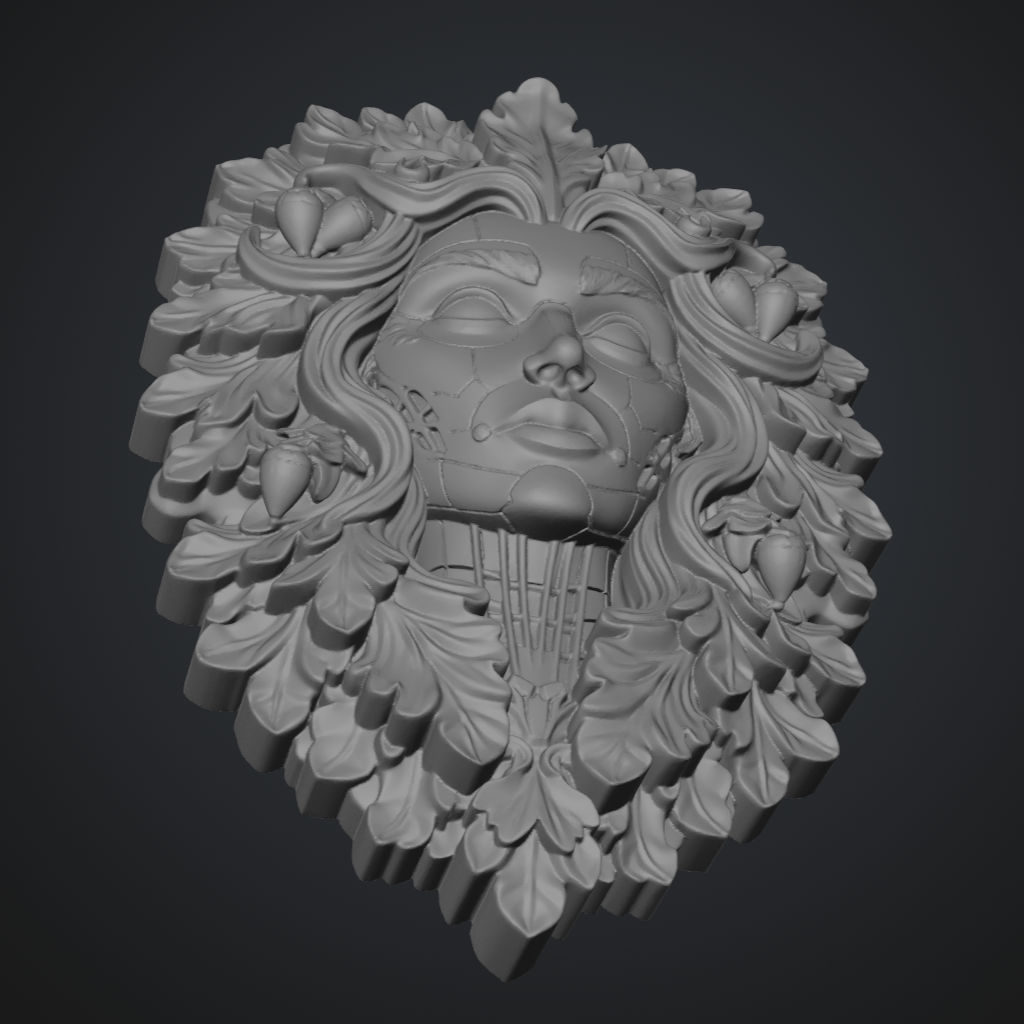 Green Girl Stern CNC STL file preview 2