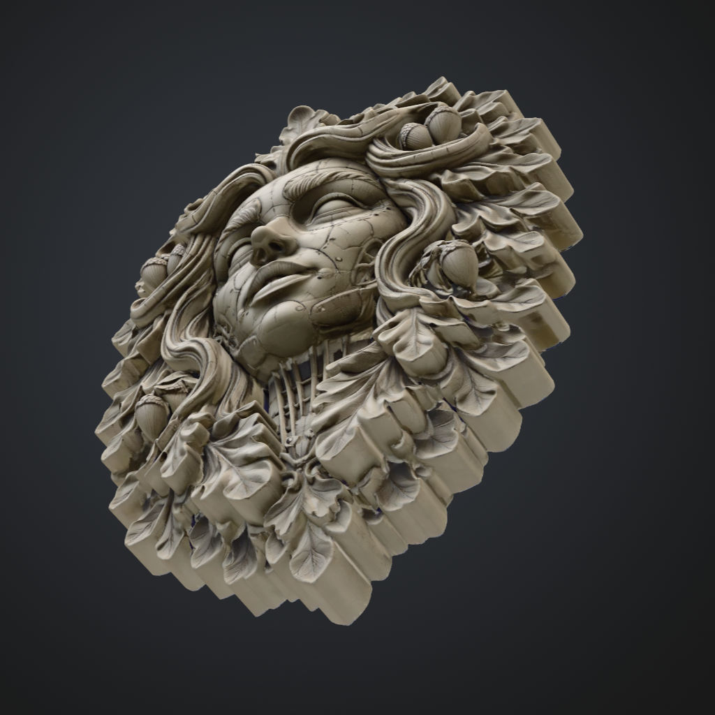Green Girl Stern CNC STL file preview 3