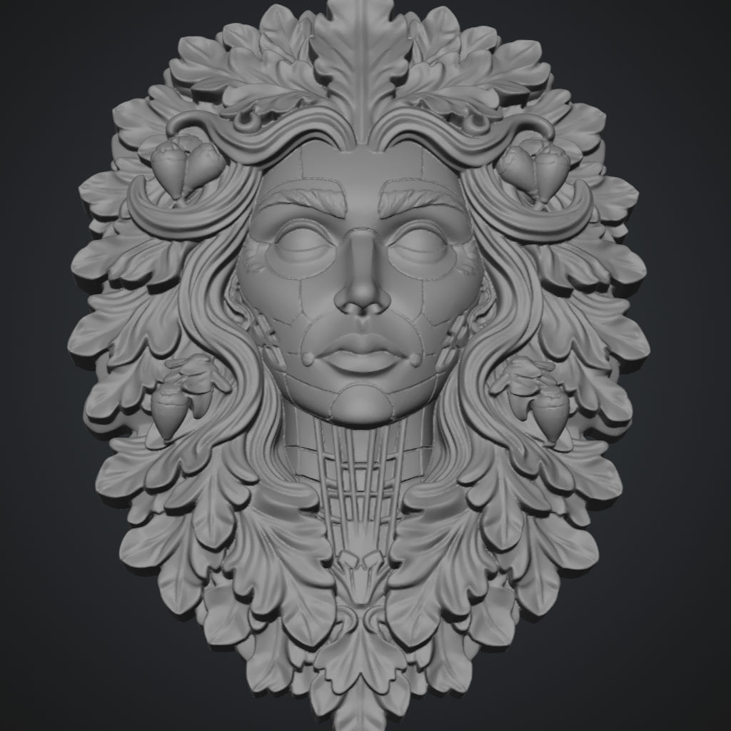 Green Girl Stern CNC STL file preview 4