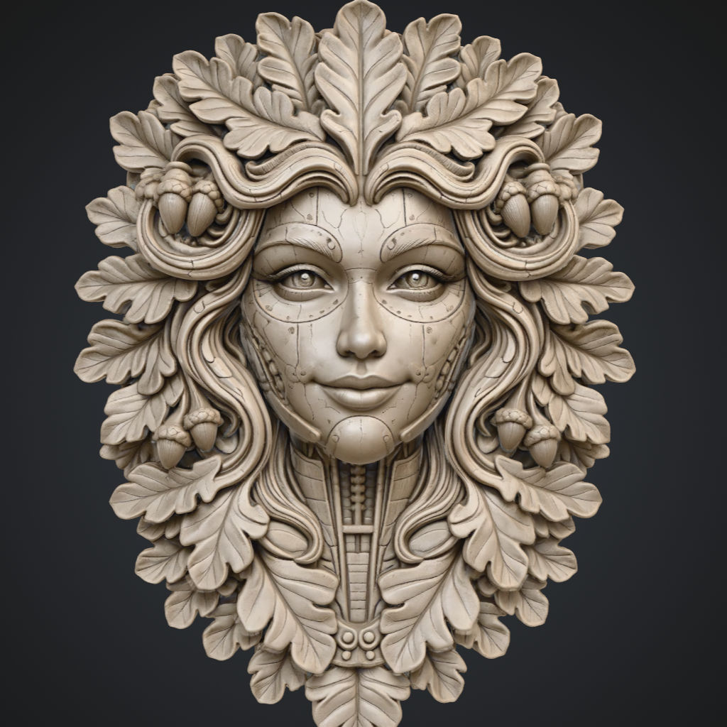 Green Girl Tall CNC STL file preview