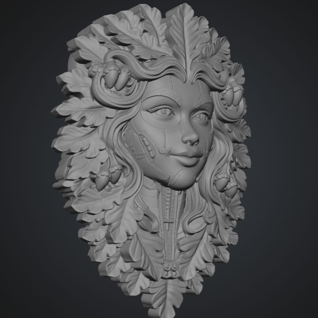 Green Girl Tall CNC STL file preview 2
