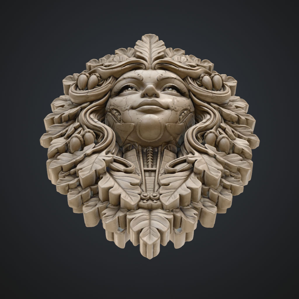 Green Girl Tall CNC STL file preview 3