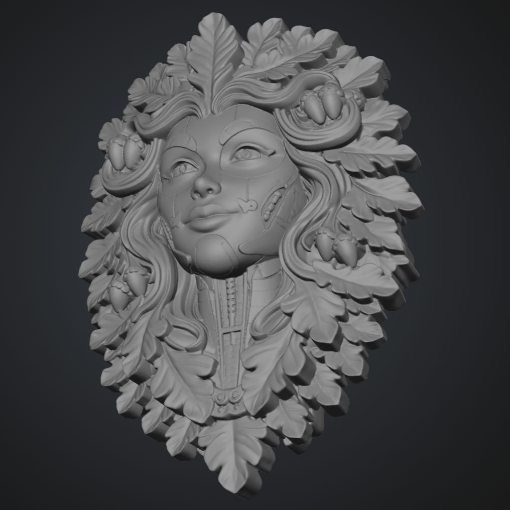 Green Girl Tall CNC STL file preview 4