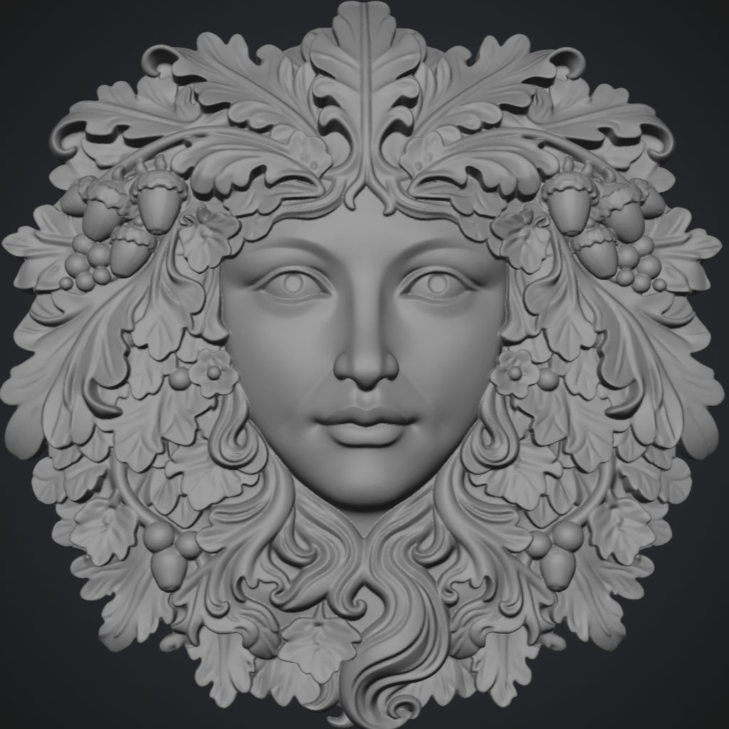 Green Girl Wreath CNC STL file preview 3