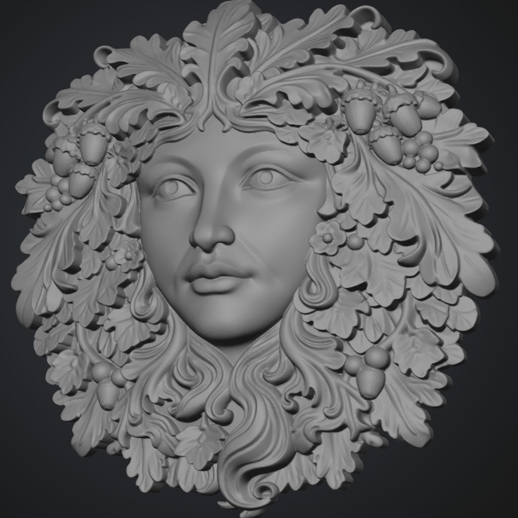 Green Girl Wreath CNC STL file preview 4