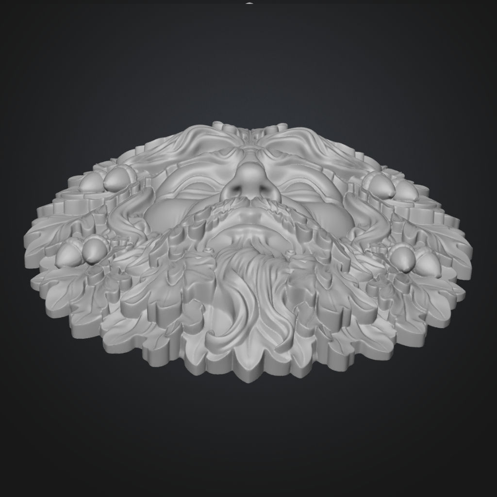 Green Man Forest Firm Face King 3D CNC STL File CNC STL file preview 2