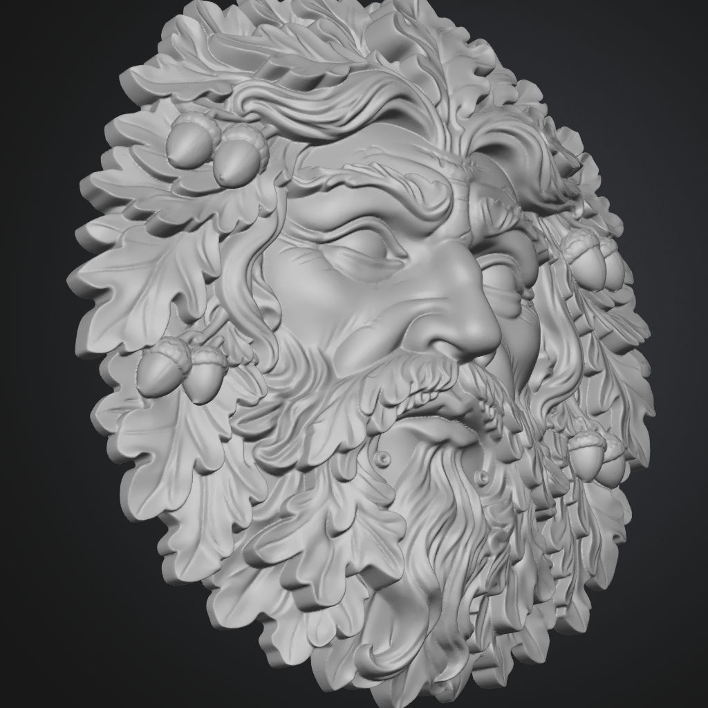 Green Man Forest Firm Face King 3D CNC STL File CNC STL file preview 3