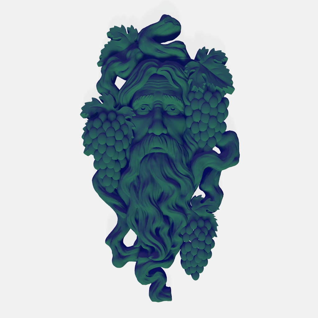 Green Man Grapes CNC STL file preview