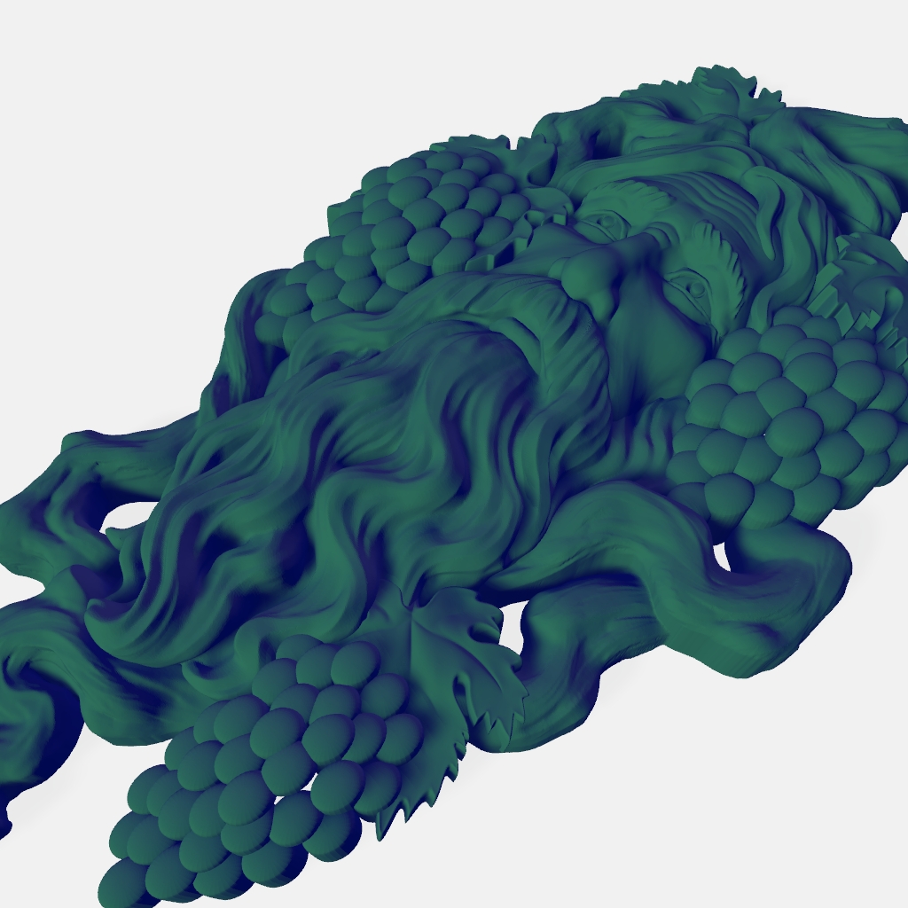 Green Man Grapes CNC STL file preview 2