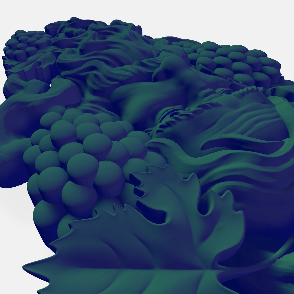 Green Man Grapes CNC STL file preview 3
