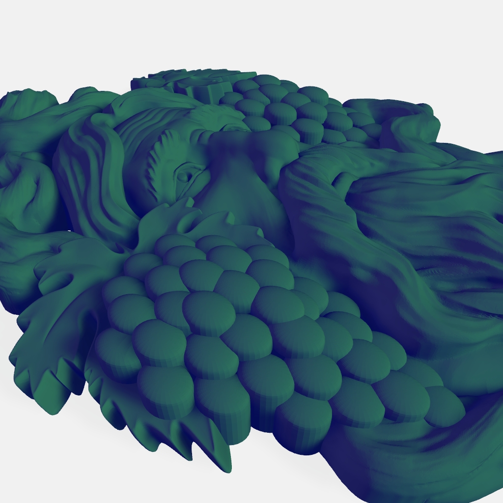 Green Man Grapes CNC STL file preview 4