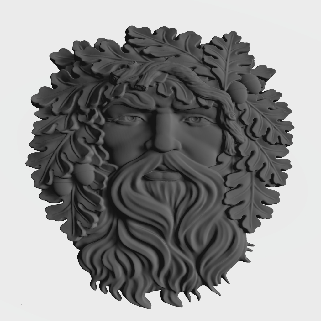 Green Man Squash CNC STL file preview