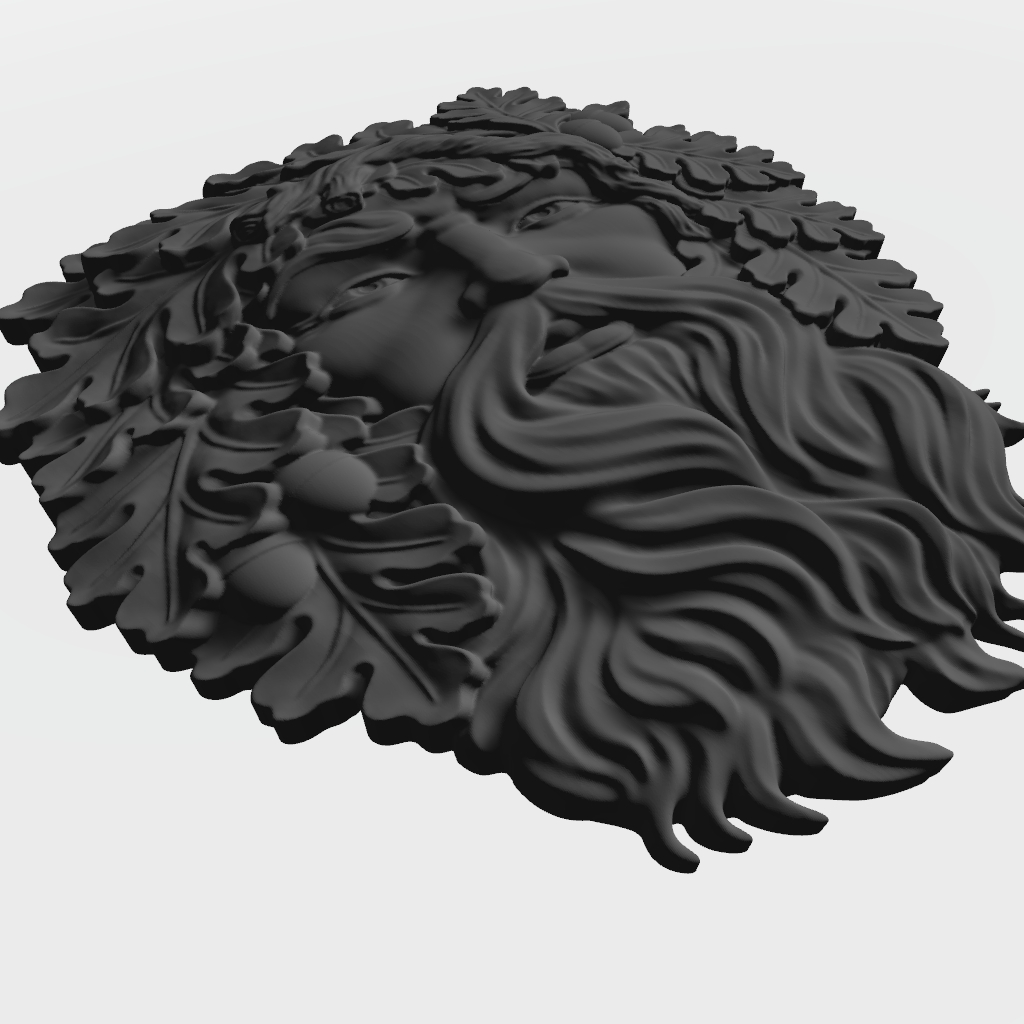 Green Man Squash CNC STL file preview 3
