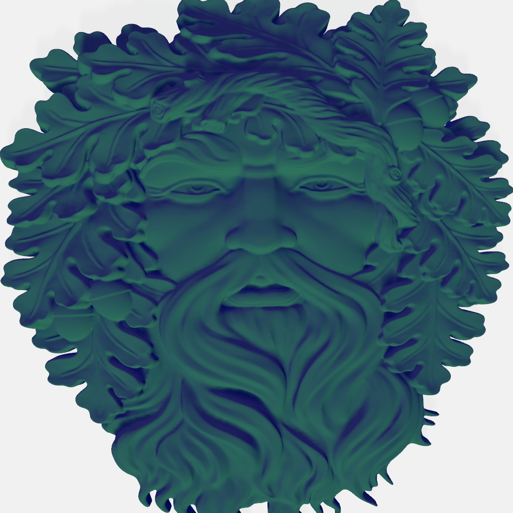 Green Man Squash CNC STL file preview 4