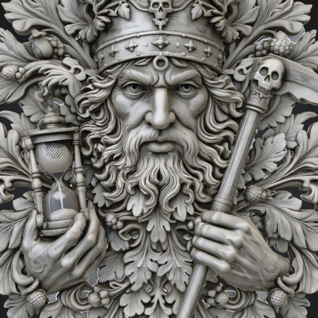 Green Man Time Running Out CNC STL file preview 4