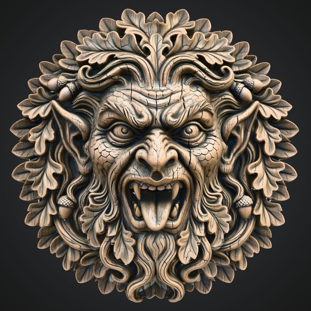 Greenman Gargoyle CNC STL file preview