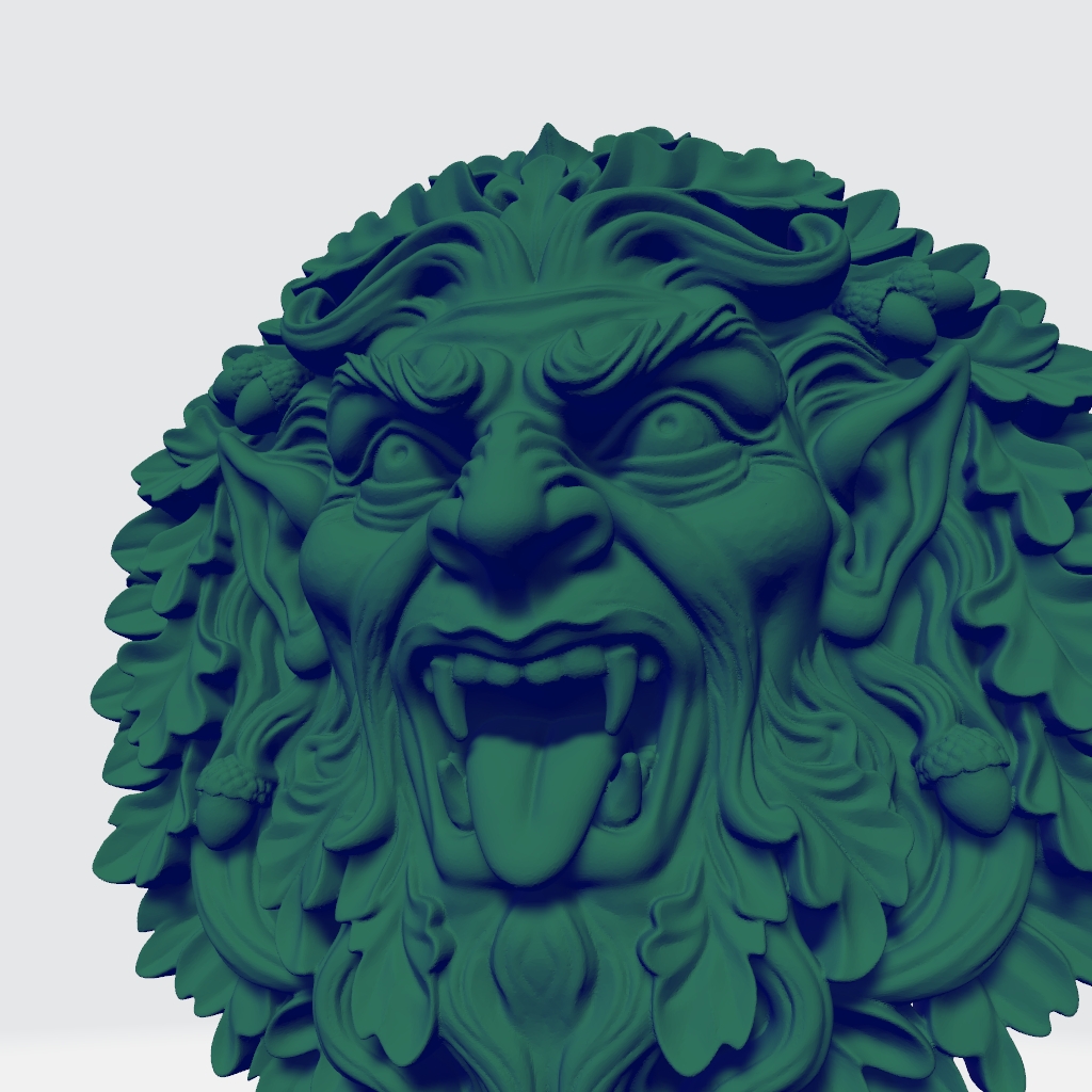 Greenman Gargoyle CNC STL file preview 2