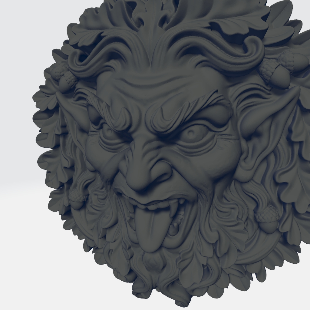 Greenman Gargoyle CNC STL file preview 4
