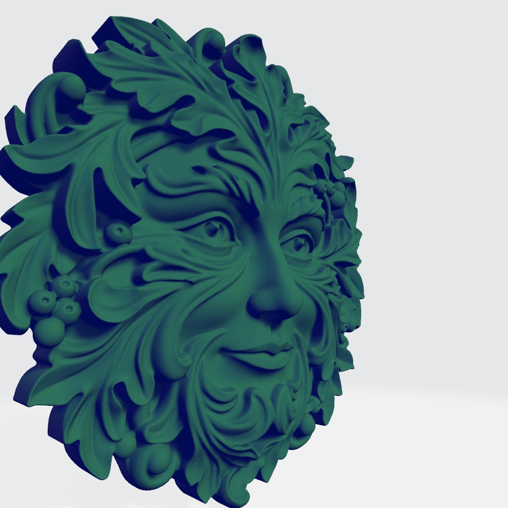 Greenman Girl CNC STL file preview 3